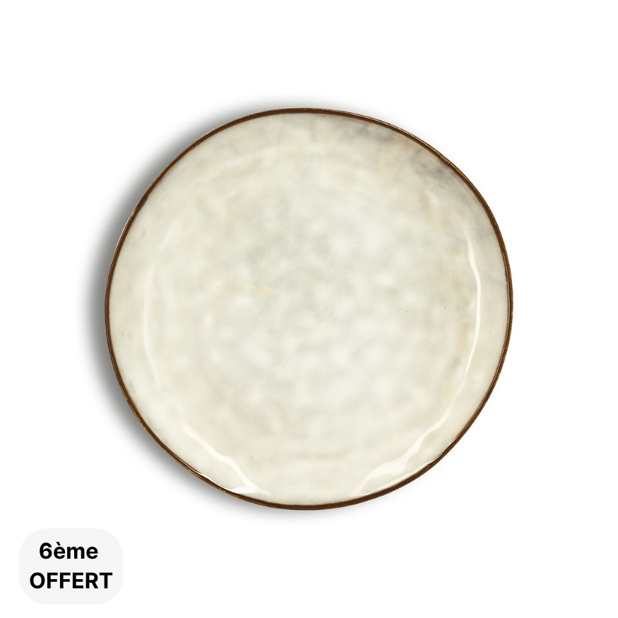 Assiette dessert 20 cm Boral en grès beige - Ogo living