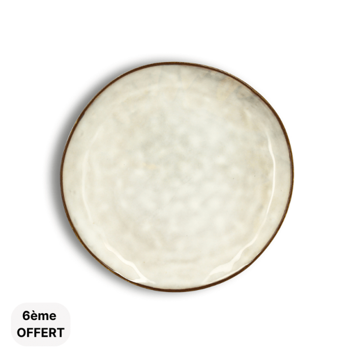Assiette dessert 20 cm Boral en grès beige - Ogo living