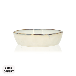 Assiette coupe 20 cm Boral en grès beige - Ogo living