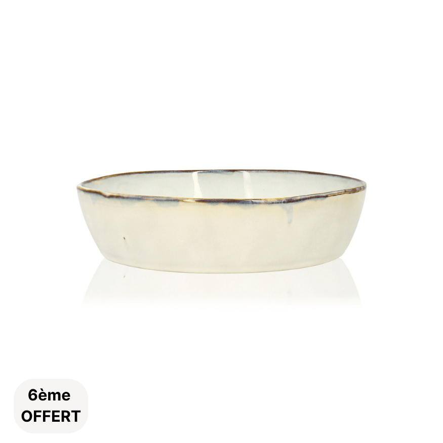 Assiette coupe 20 cm Boral en grès beige - Ogo living