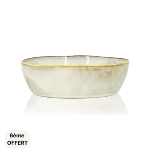 Assiette coupe 16 cm Boral en grès beige - Ogo living