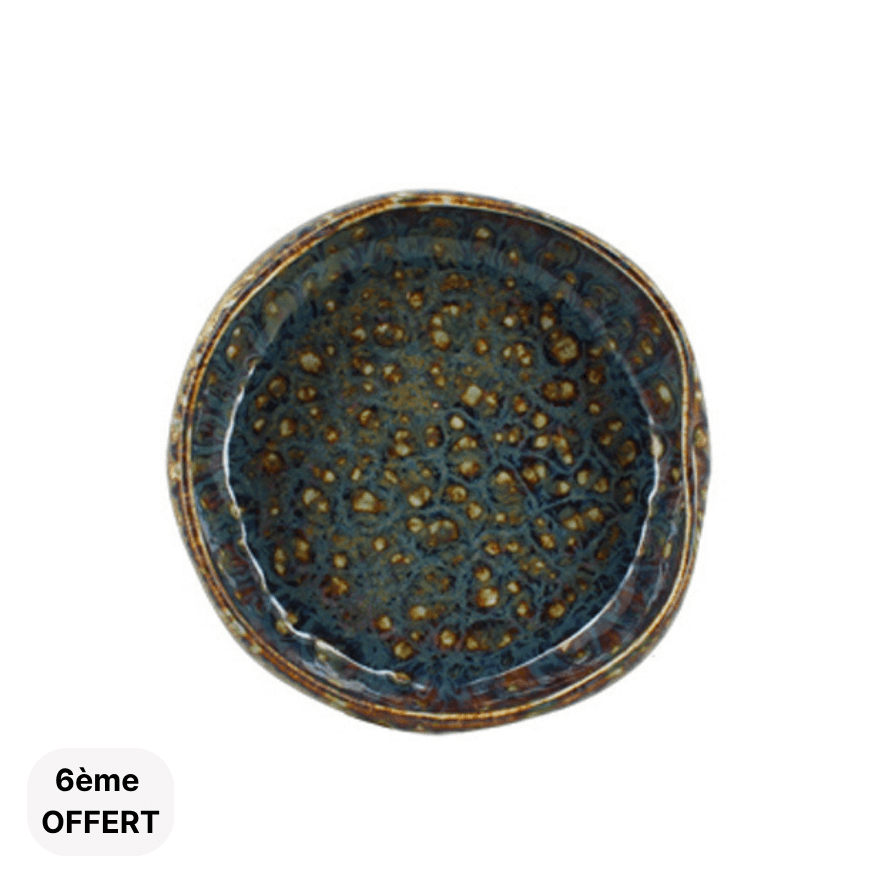 Assiette coupe 14cm Venus en porcelaine émail réactif - Ogo 