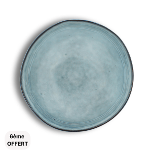 Assiette gourmet 24 cm Aronal en grés bleu - Ogo living