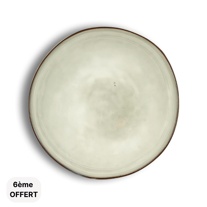 Assiette gourmet 24 cm Boral en grés bleu - Ogo living