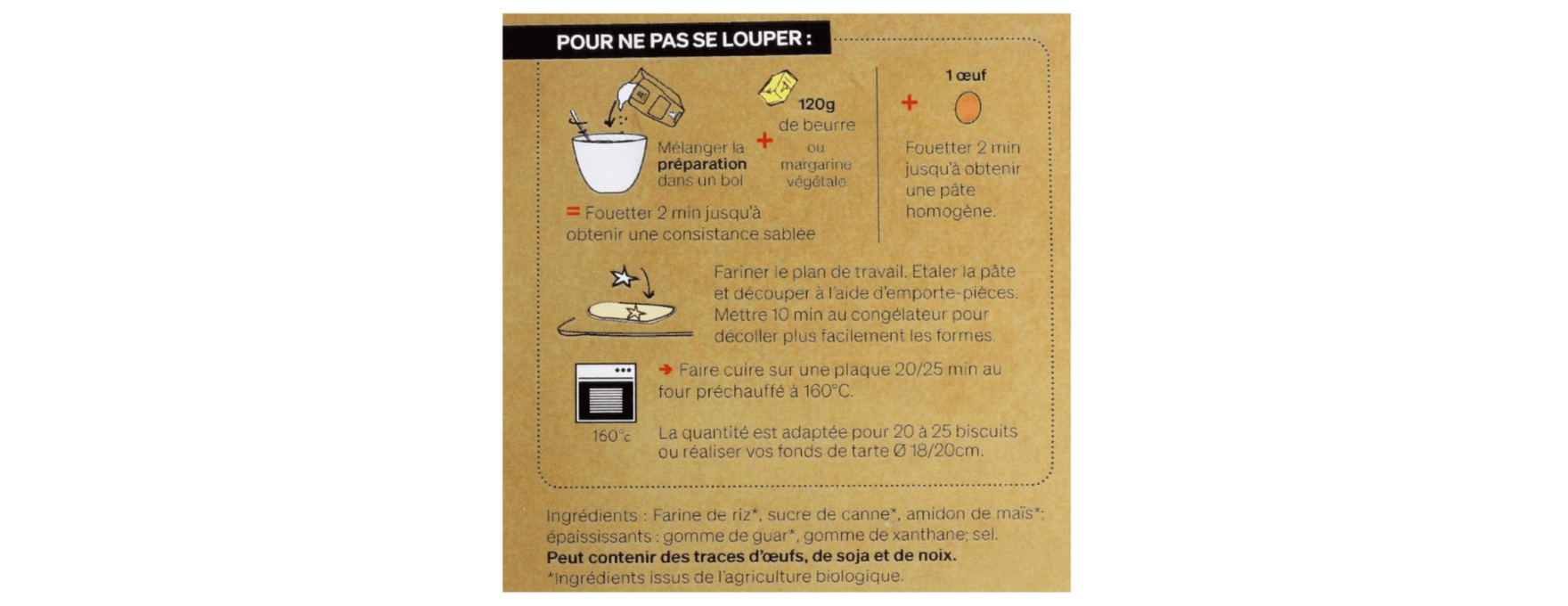 Préparation biscuits nature bio 300 gr - Alice Délice