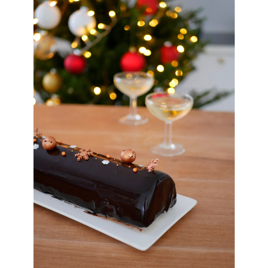 Décor en chocolat : 8 grelots dorés Noël 2.2  cm