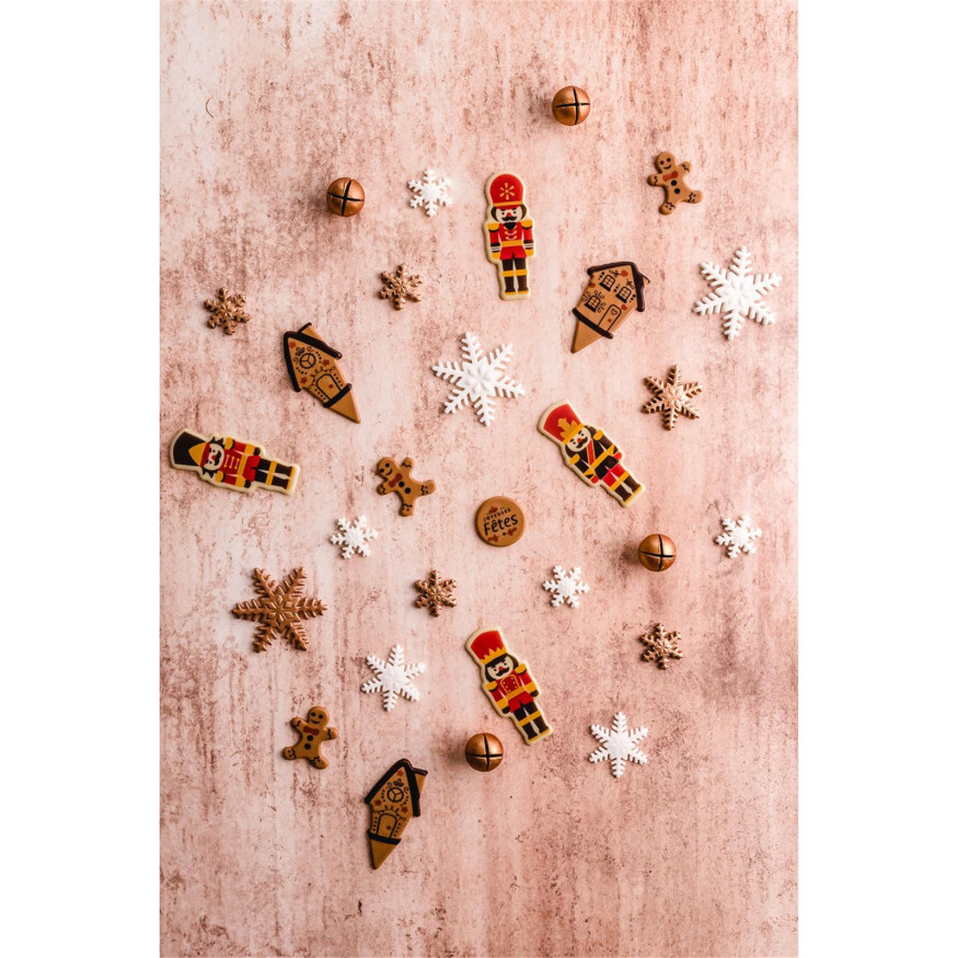Décor en chocolat : 8 grelots dorés Noël 2.2  cm