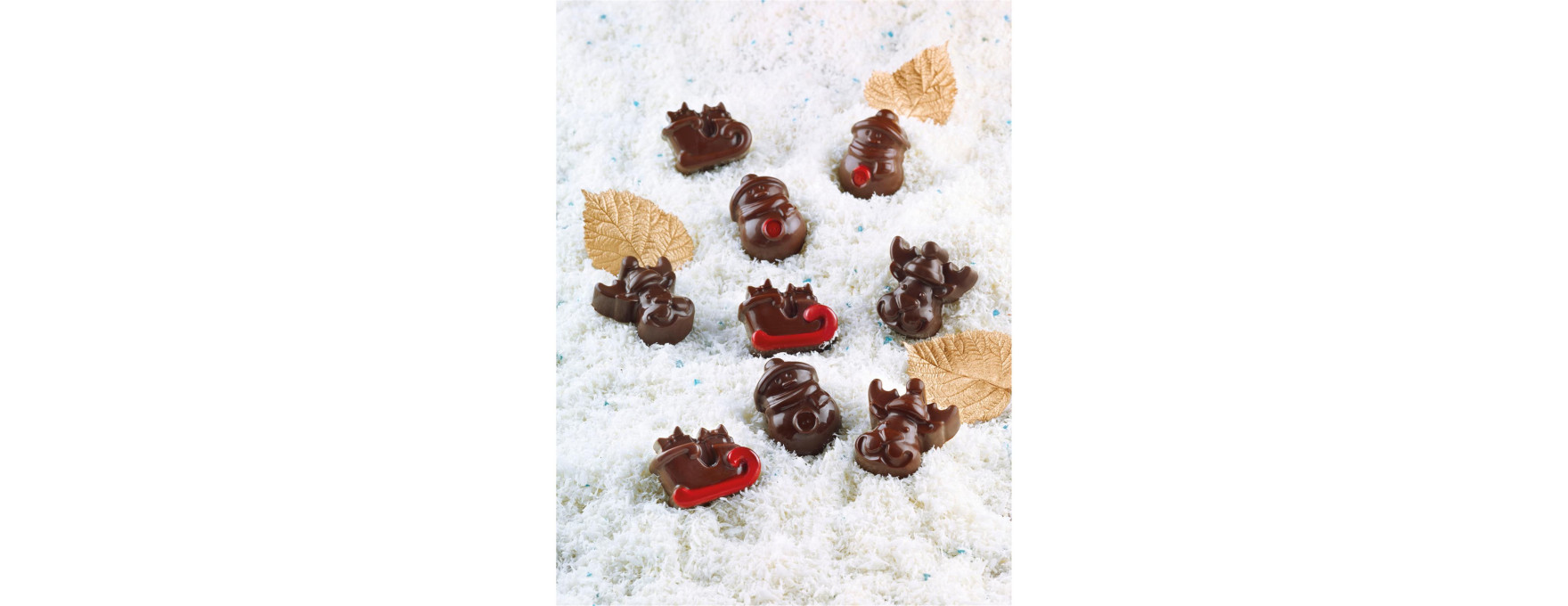 Moule en silicone chocolat de Noël : Choco Winter 15 sujets