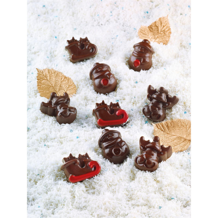 Moule en silicone chocolat de Noël : Choco Winter 15 sujets