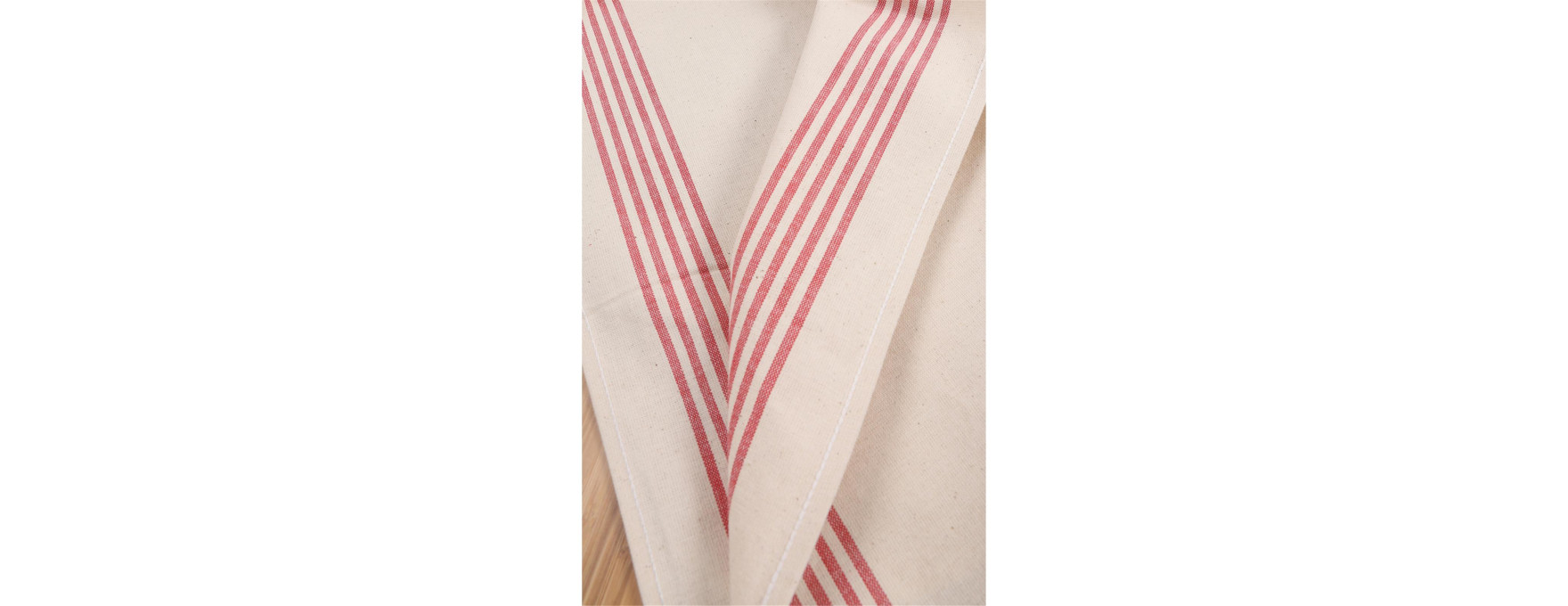 Torchon Renzo rayé rouge - Tissage de l´ouest