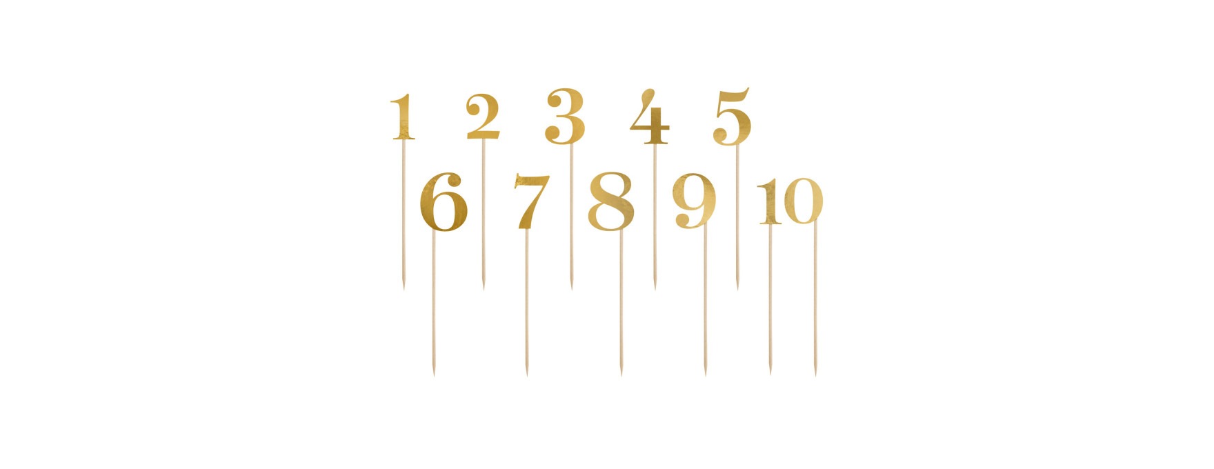 Décor de gâteau : 11 chiffres dorés 26  cm - Party Deco