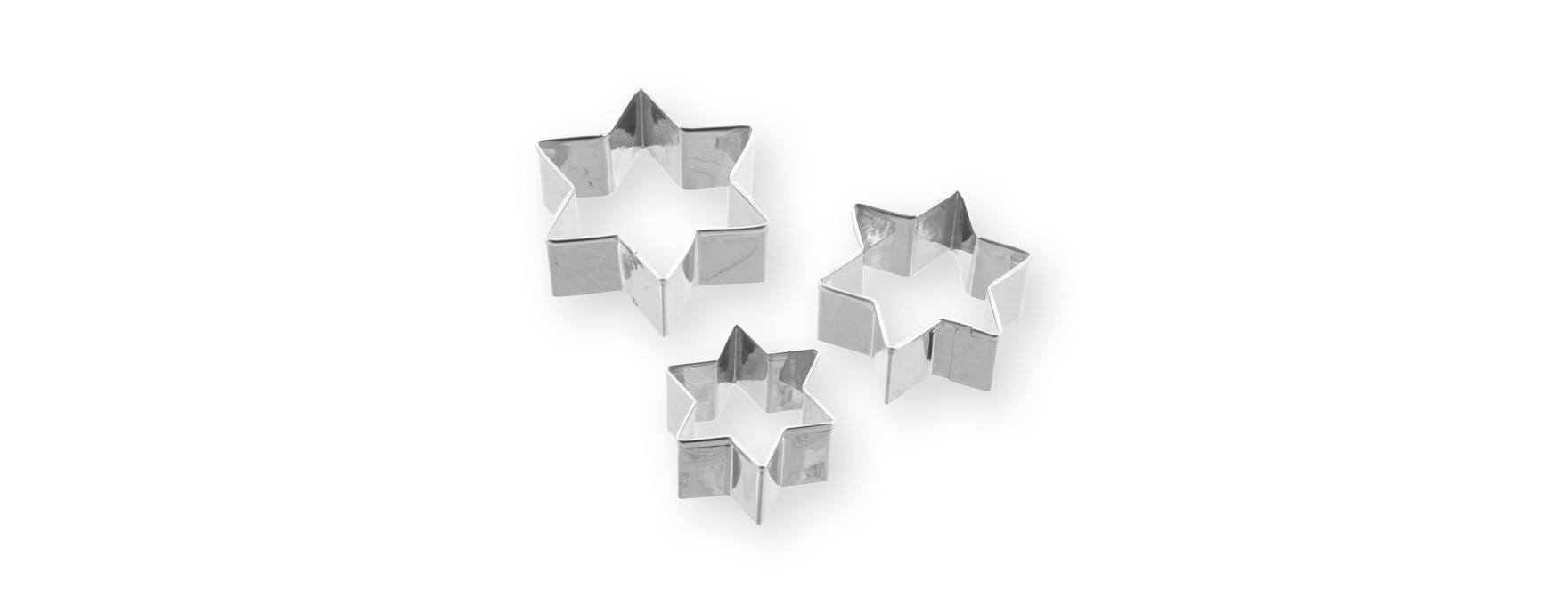 Set de 3 emporte-pièces étoile en inox 4. 5 et 6  cm - Alice