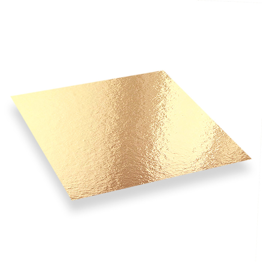 5 supports à gâteaux carrés dorés et noirs 26 x 26  cm - Pat