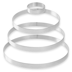 Cercle à tarte en inox perforé 6/8 parts 24.5  cm - Alice Dé