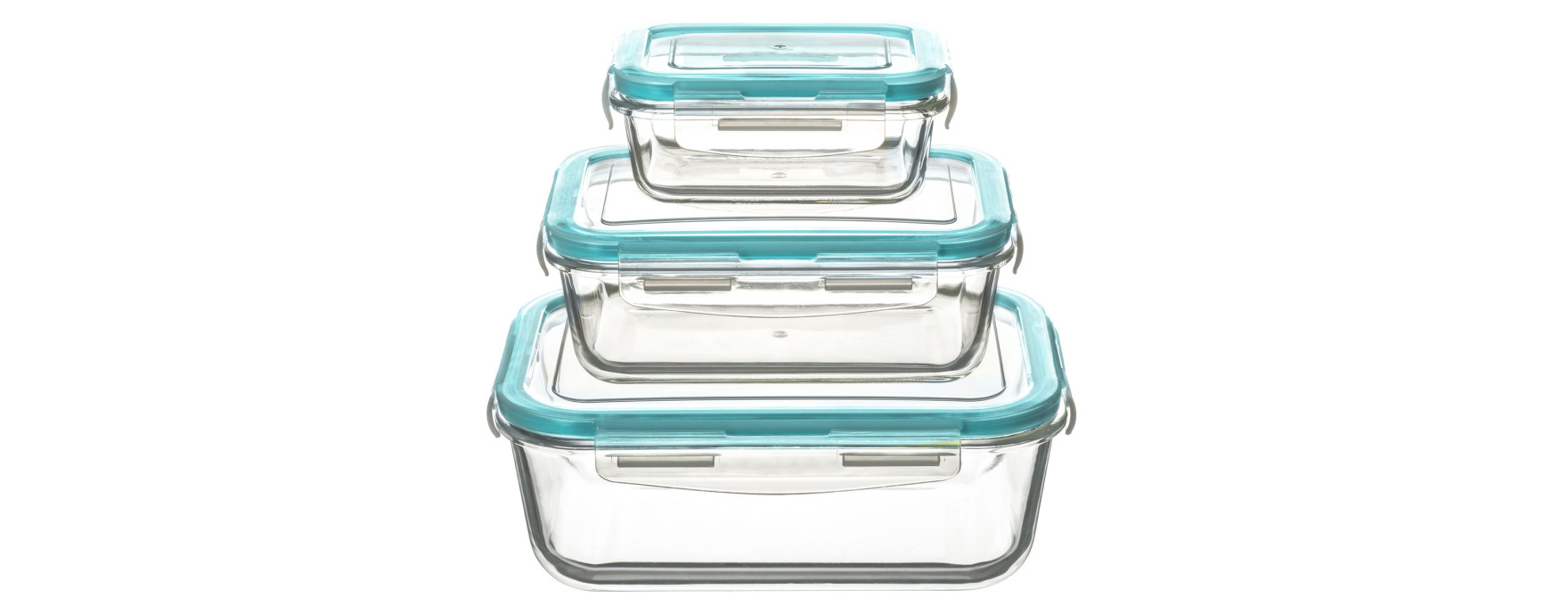 Lot de 3 boites de conservation en verre rectangulaires - 5 Five