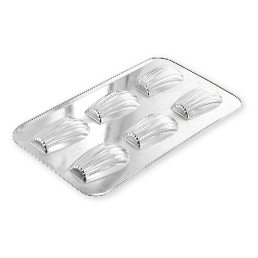 Moule 6 grosses madeleines en fer blanc 39.5  cm - Alice Déli