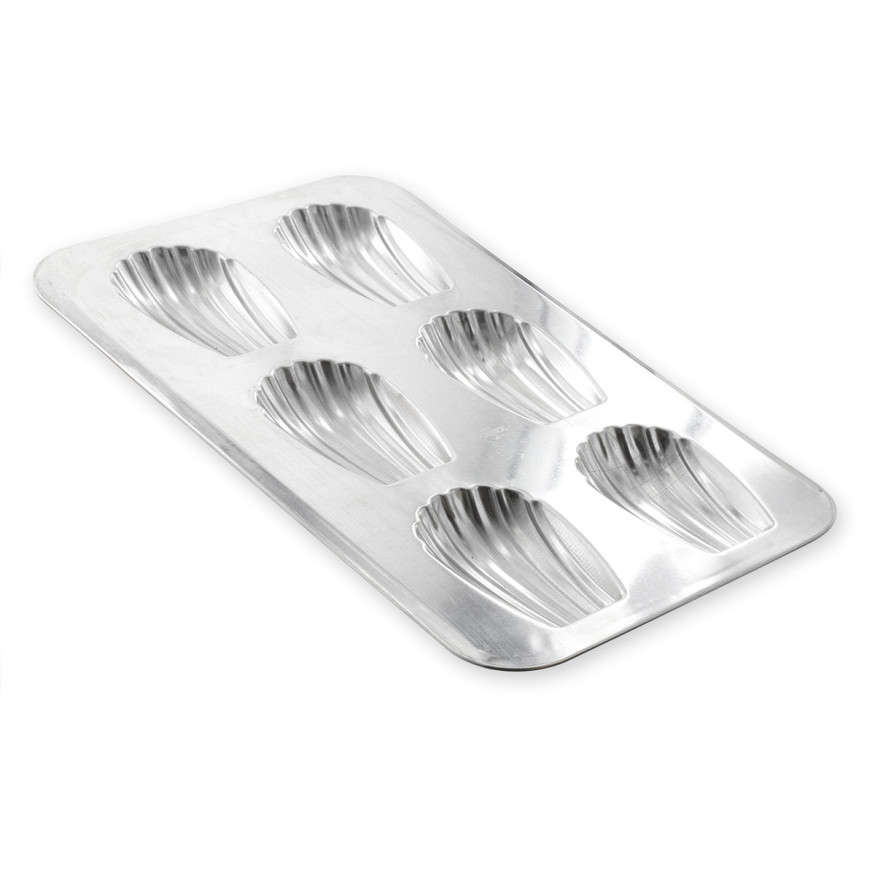Moule 6 grosses madeleines en fer blanc 39.5  cm - Alice Déli