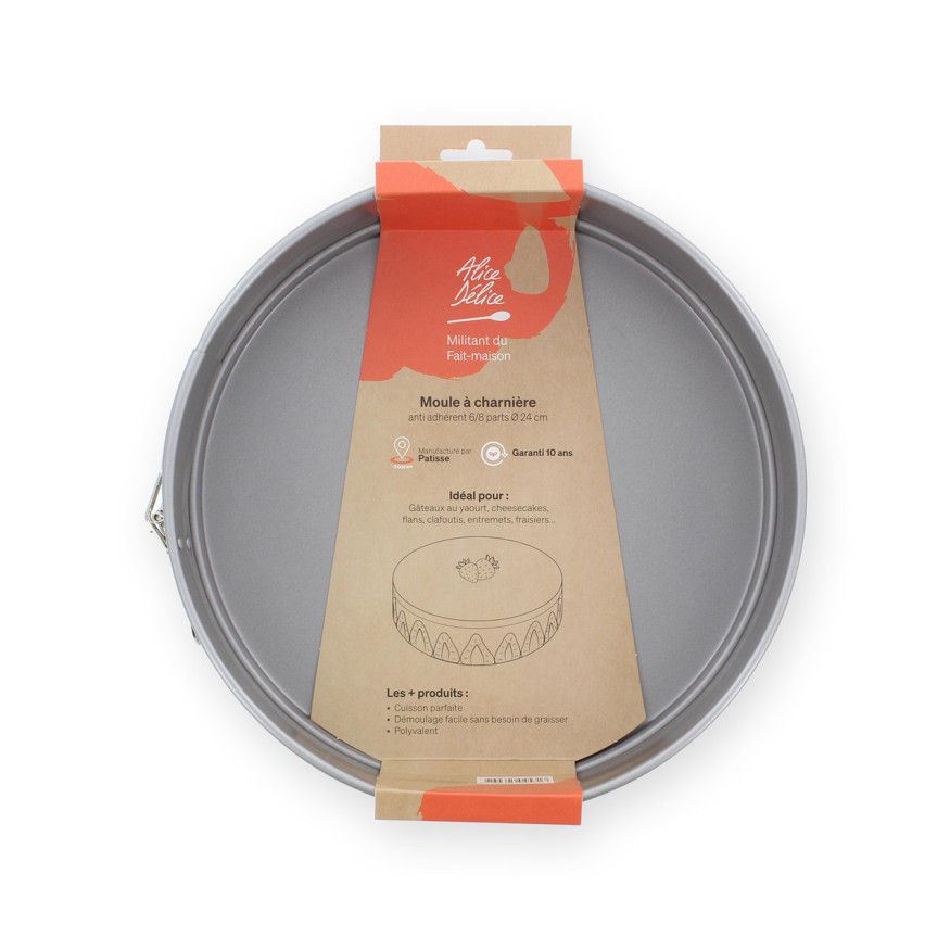 Moule à charnière en métal anti adhérent 6/8 parts 24  cm - 