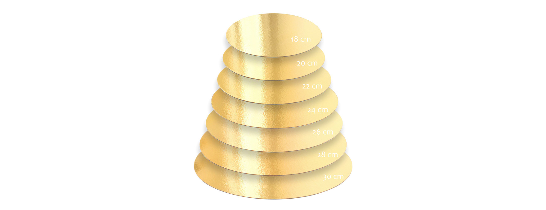 Lot de 5 Supports à Gâteaux Ronds 25cm Or