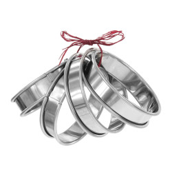 4 cercles à tartelette en inox - Alice Délice