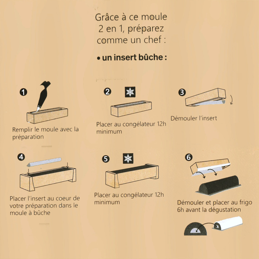 Moule à insert demi-sphère pour bûche de Noël en silicone no Moule à insert demi-sphère pour bûche de Noël en silicone no