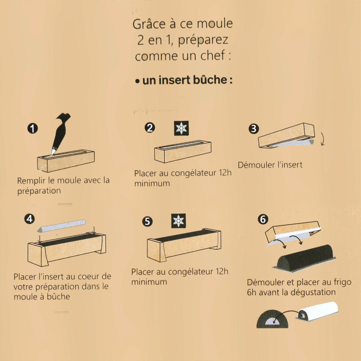 Moule à insert demi-sphère pour bûche de Noël en silicone no Moule à insert demi-sphère pour bûche de Noël en silicone no