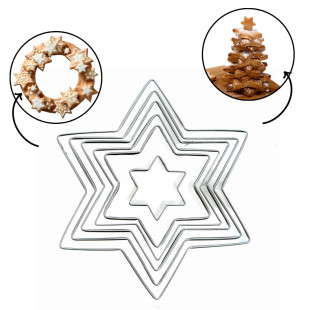 Set de 6 emporte-pièces en inox étoile sapin de Noël de 2.5
