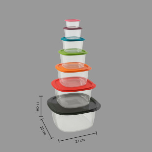 Lot de 7 boîtes hermétiques carrées – 5Five | Alice Délice Lot de 7 boîtes hermétiques carrées – 5Five | Alice Délice