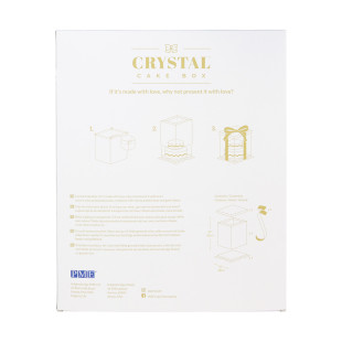 Boîte à gâteaux vitrine Crystal avec ruban doré : 25x25x33 c