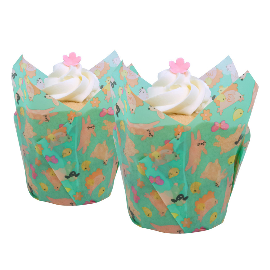 24 caissettes pour muffins et cupcakes multicolores