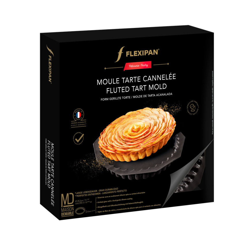 Moule en silicone et tricot de verre Tarte cannelée 28.5 x 3