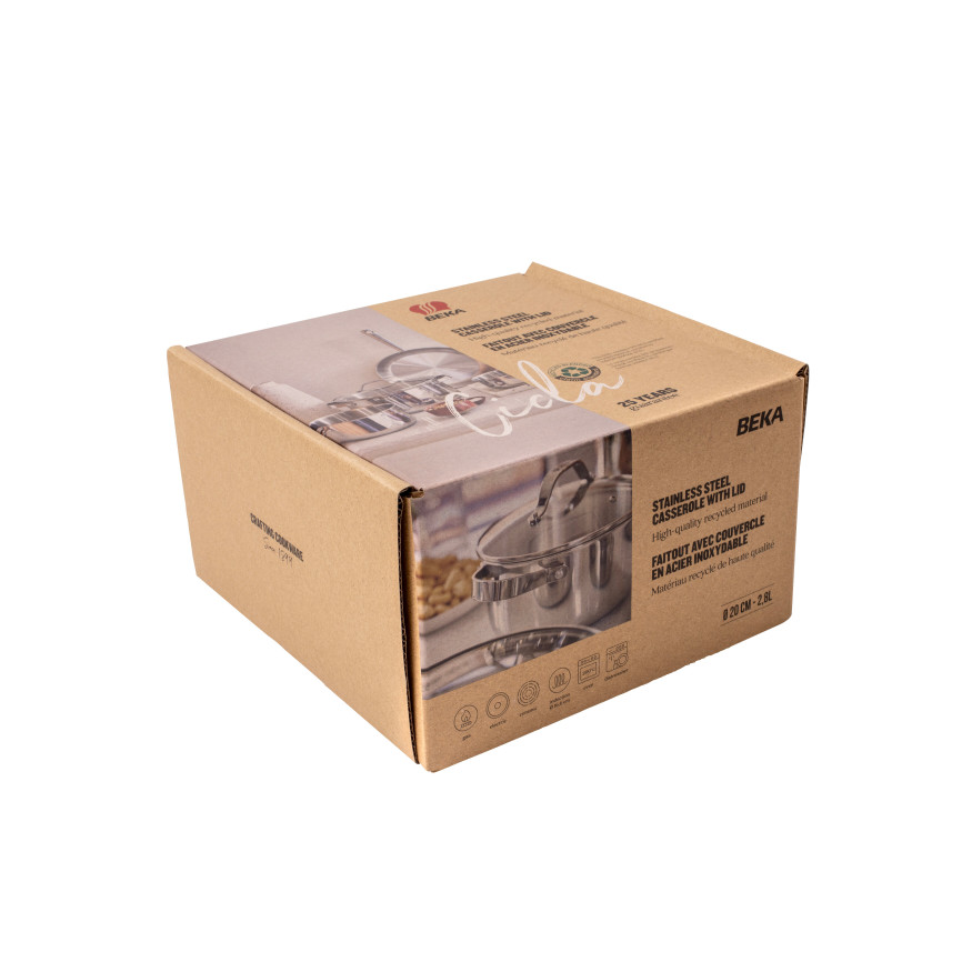 Faitout induction inox avec couvercle verre cicla 20  cm - B Faitout induction inox avec couvercle verre cicla 20  cm - B