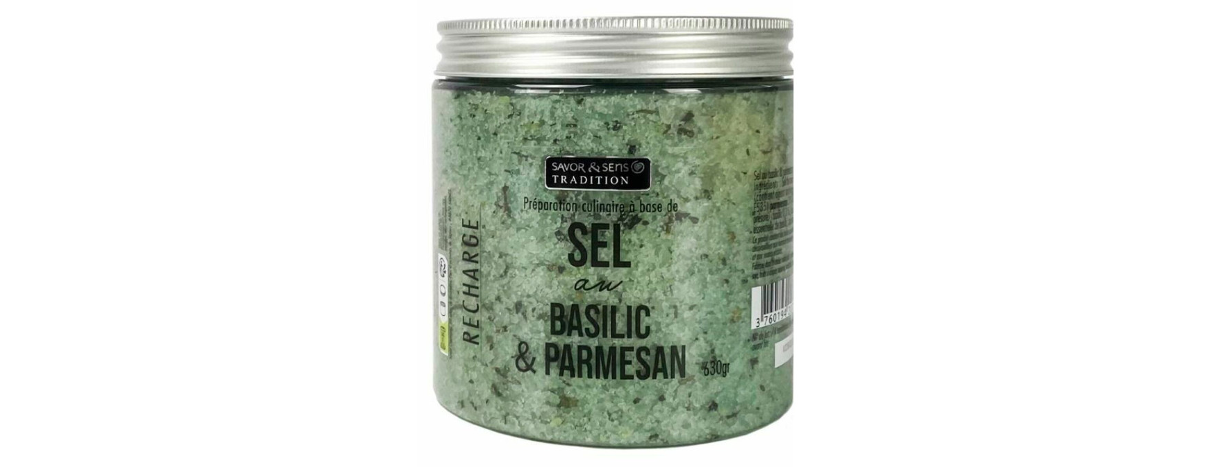 Sel au basilic et parmesan 630g - Savor et Sens