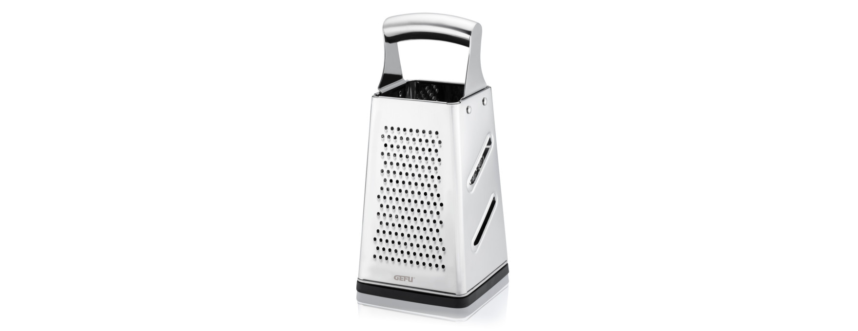 Râpe carré inox avec bac de récupération - Gefu