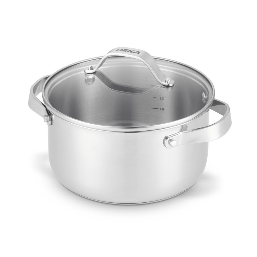 Faitout induction inox avec couvercle verre cicla 24  cm - B Faitout induction inox avec couvercle verre cicla 24  cm - B