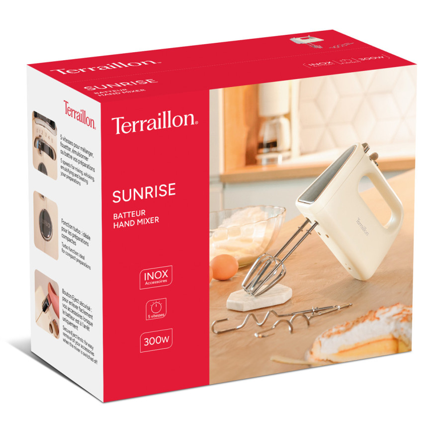 Batteur électrique Sunrise crème fouets et crochets