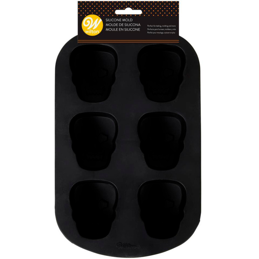 Moule en silicone 6 Crânes d´Halloween - Wilton