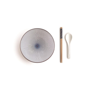 Bol à ramen 20.7 cm avec cuillère et baguettes Hakata- Ibili