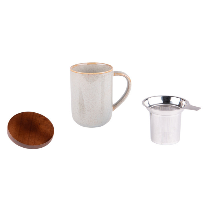 Tisanière en grès grise 470 ml Kaito - Table passion