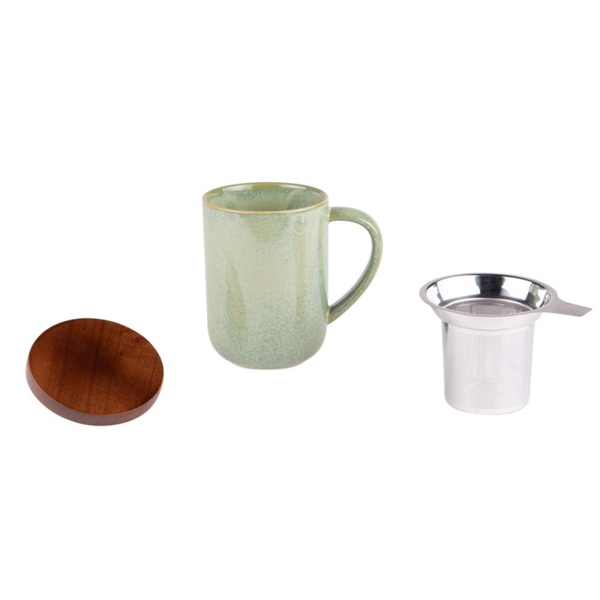 Tisanière en grès vert 470 ml Kaito - Table passion
