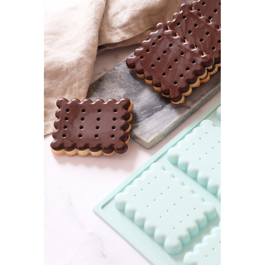 Moule en silicone 8 biscuits petit beurre 5.5 x 7  cm - Scra