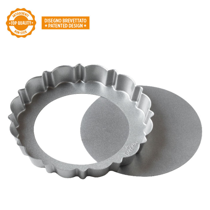 Moule à tarte avec fond amovible en métal anti adhésif 30 cm Moule à tarte avec fond amovible en métal anti adhésif 30 cm