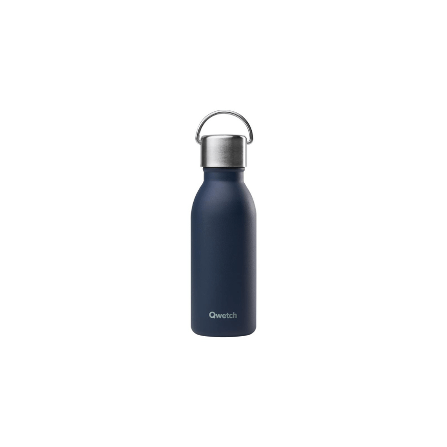 Bouteille isotherme inox 350 ml Active bleu marine - Qwetch Bouteille isotherme inox 350 ml Active bleu marine - Qwetch