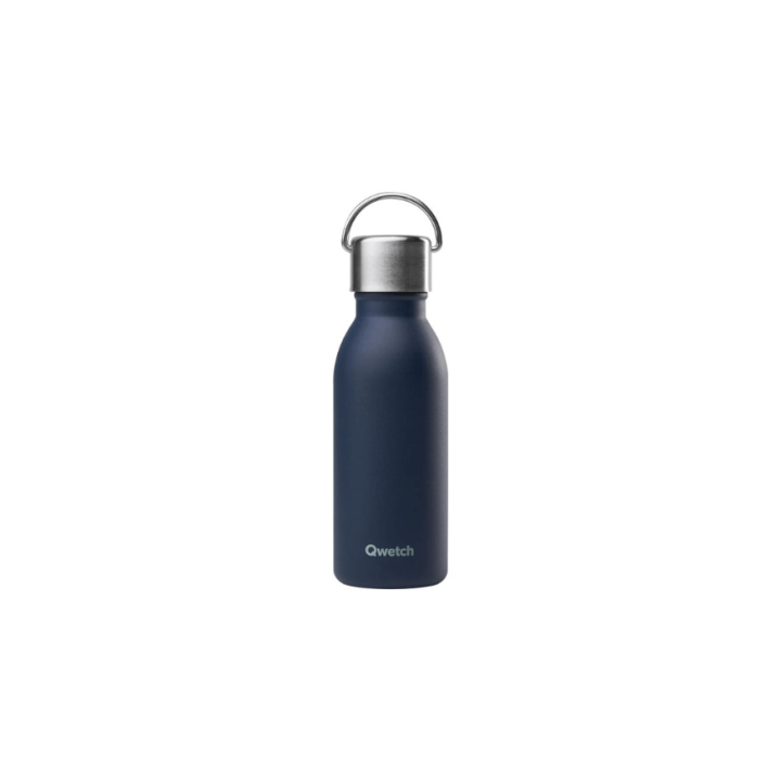 Bouteille isotherme inox 350 ml Active bleu marine - Qwetch Bouteille isotherme inox 350 ml Active bleu marine - Qwetch