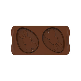 Moule en silicone chocolat de Pâques : 2 oeufs lapins Uovo 1 Moule en silicone chocolat de Pâques : 2 oeufs lapins Uovo 1