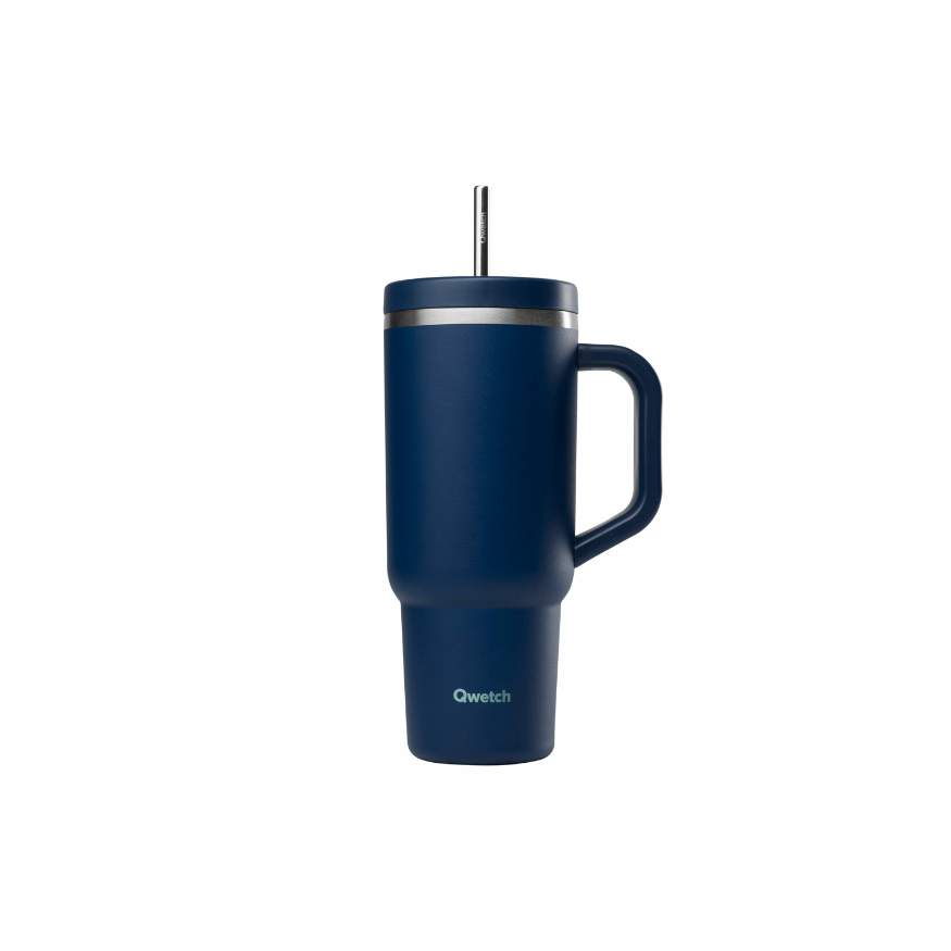Travel Cup isotherme Qwetch 900ml Bleu nuit | Mug inox grande capacité