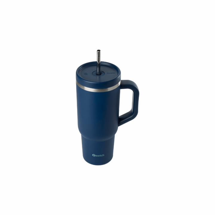 Travel Cup isotherme Qwetch 900ml Bleu nuit | Mug inox grande capacité