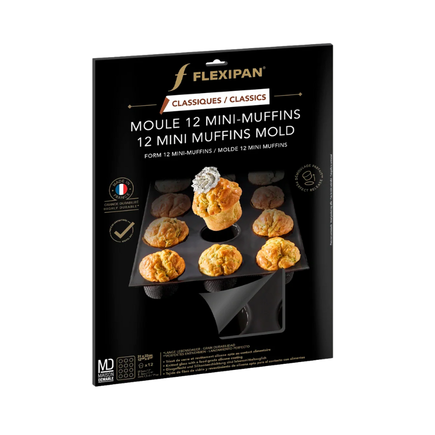 Moule 12 Mini-Muffins Flexipan | Silicone & Tricot de Verre