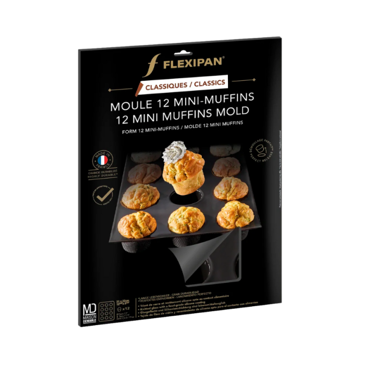 Moule 12 Mini-Muffins Flexipan | Silicone & Tricot de Verre