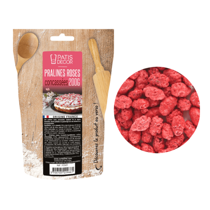 Pralines roses concassées 200 gr - Patisdécor